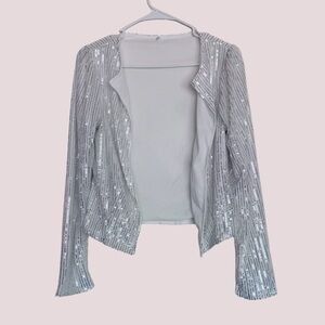 NWOT Lightweight Silver Sequin Jacket - Small